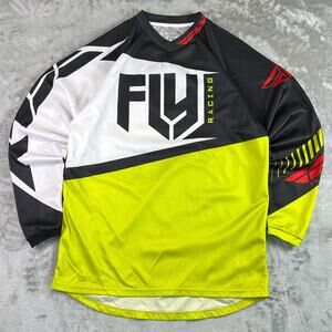 Fly Racing Motocross Jersey Men’s Large Black Yellow MX ATV Dirt Bike Graphic